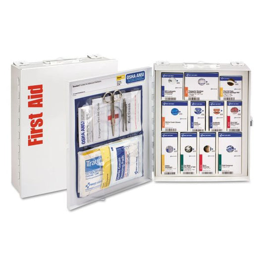 First Aid Only ANSI 2015 SmartCompliance General Business First Aid Station Class A, No Meds, 25 People, 94 Pieces, Metal Case