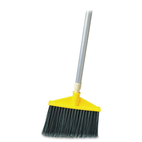 Rubbermaid Commercial Aluminum Handle Angle Broom Polypropylene Bristle - 56" Handle Length - 1" Handle Diameter - Aluminum Handle - 6 / Carton - Gray