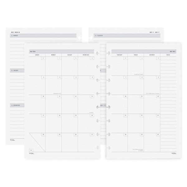 TUL Discbound Academic Weekly/Monthly Planner, Junior-Size, July 2022 To June 2023, TULJRFILR-WM-AY