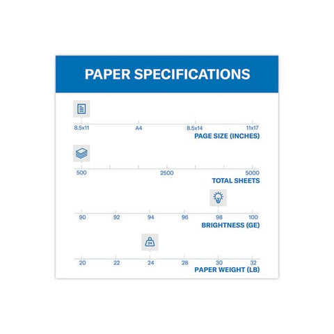 Hammermill Laser Print Office Paper, 98 Brightness, 24 lb, 8 1/2 x 11, White, 500 Sheets/Ream