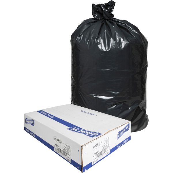 Genuine Joe Slim Jim 23 Gallon Trash Bags, Black, Low-Density, 1 mil, 150/Box Black Garbage Bag - Low-Density - 1 mil Thickness - 23 Gallon Capacity - 150/ Box