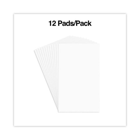 Universal Scratch Pads, Unruled, 3 x 5, White, 100 Sheets, 12/Pack