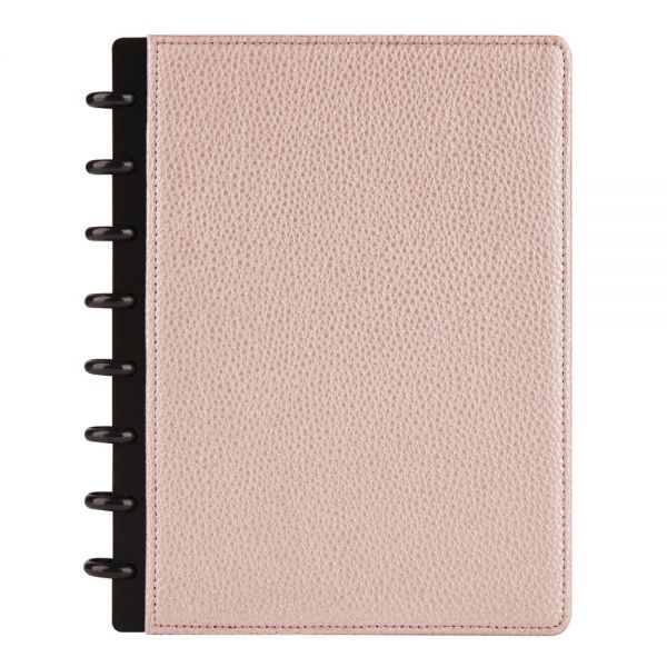 TUL Discbound Notebook, Elements Collection, Junior Size, Narrow Ruled, 60 Sheets, Rose Gold/Pebbled