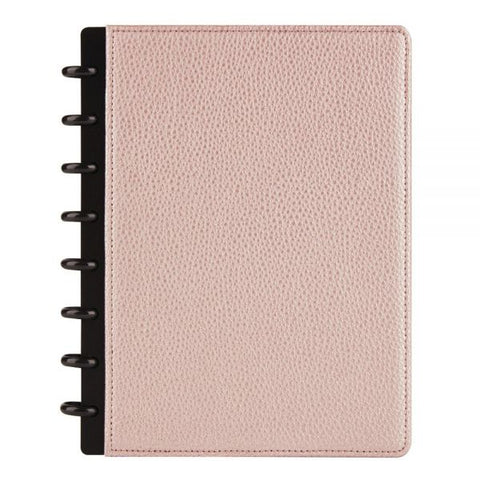 TUL Discbound Notebook, Elements Collection, Junior Size, Narrow Ruled, 60 Sheets, Rose Gold/Pebbled