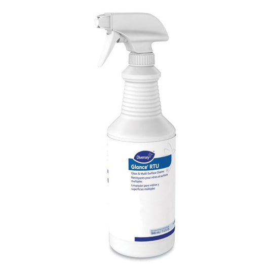 Diversey Glance Glass and Multi-Surface Cleaner, Original, 32oz Spray Bottle, 12/Carton