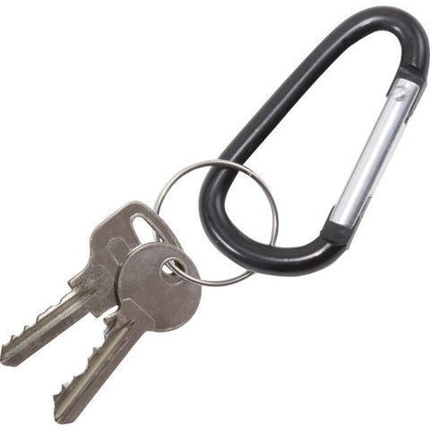 Advantus Carabiner Key Chains, Split Key Rings, Aluminum, Black, 10/Pack