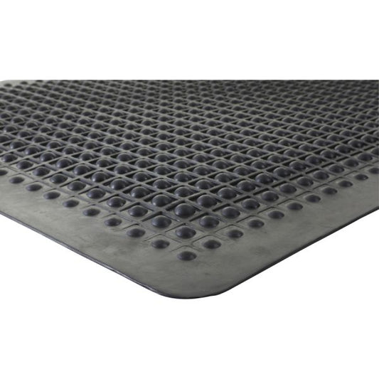 Genuine Joe Flex Step Anti-Fatigue Floor Mat 3 ft x 2 ft - Rubber - Black