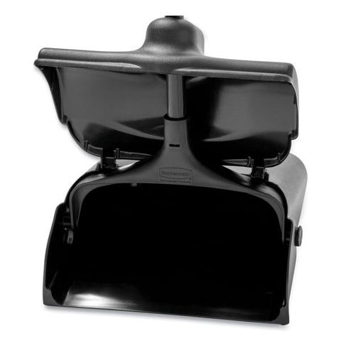 Rubbermaid Commercial Lobby Pro Upright Dustpan, with Cover, 12.5w x 37h, Plastic Pan/Metal Handle, Black