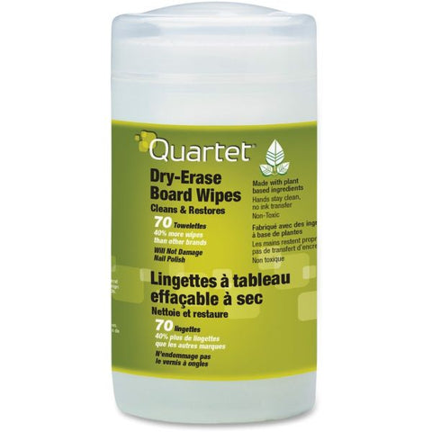 Quartet Board Wipes Dry Erase Cleaning Wipes, Cloth, 7 x 8, 70/Tub