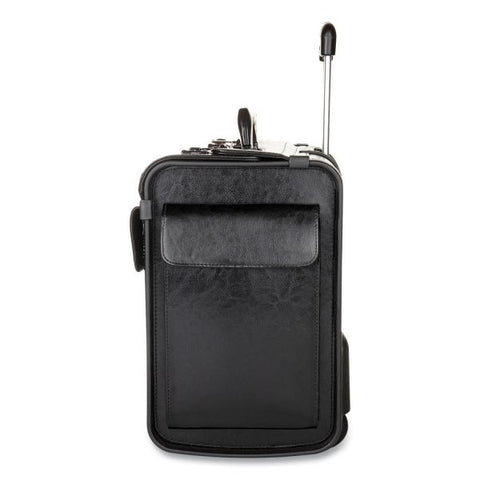 Catalog Case on Wheels, Fits Devices Up to 17.3", Leather, 19 x 9 x 15.5, Black 19" x 9" x 15.5" - Top-Loading - Lockable - 17" Screen Support - Leather - Black