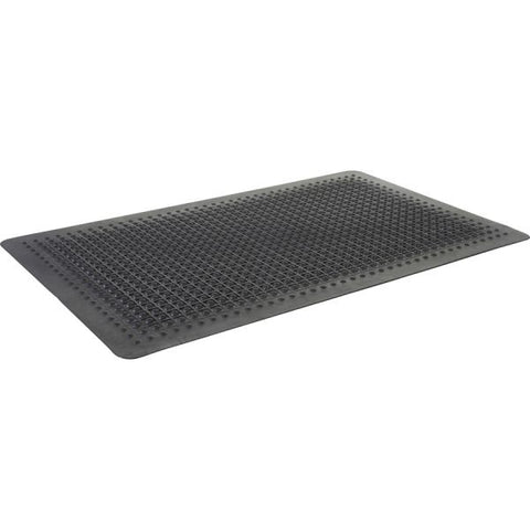 Genuine Joe Flex Step Anti-Fatigue Floor Mat 3 ft x 2 ft - Rubber - Black