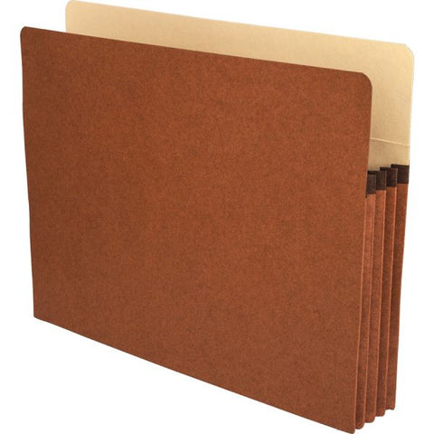 Business Source Redrope Expanding File Pockets Letter Size - Straight Tab Cut - 3 1/2" Expansion - Redrope Stock - Redrope - 25/ Box