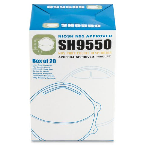 ProGuard Particulate Respirators Comfortable, Adjustable Nose-piece, Disposable - Mist, Dust, Respiratory, Pollen Protection - White - 20 / Box