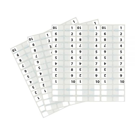 Redi-Tag Legal Index Tabs, Preprinted Numeric: 1 to 10, 1/12-Cut, White, 0.44" Wide, 104/Pack