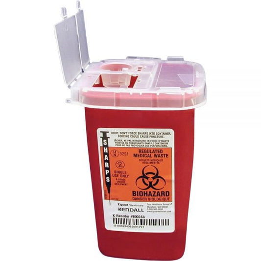 Covidien Sharps Containers, Polypropylene, 1/4 gal, Red