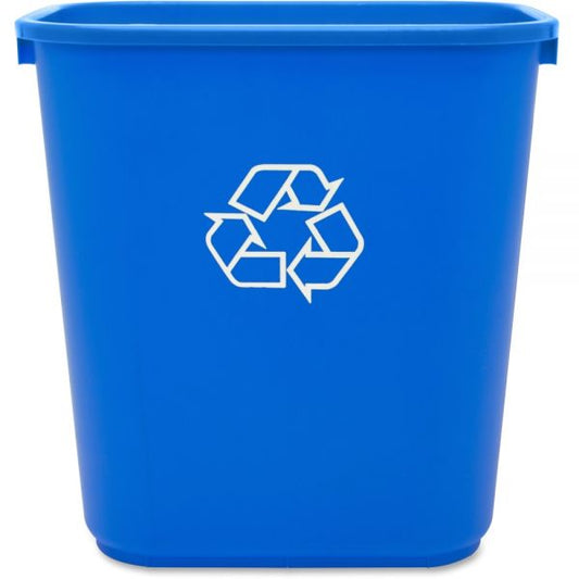 Genuine Joe 28-1/2 quart Recycle Wastebasket 14.5" x 15" x 10.5" - 7.13 Gallon Capacity - Blue