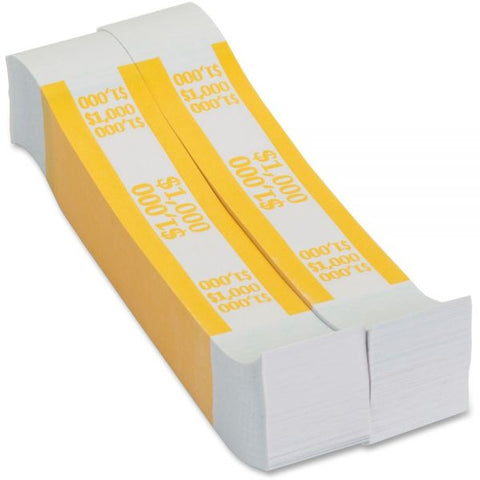 Pap-R Products Currency Straps, Yellow, $1,000 in $10 Bills, 1000 Bands/Pack