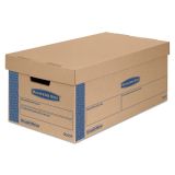 Bankers Box SmoothMove Prime Moving/Storage Boxes, Lift-Off Lid, Half Slotted Container, Small, 12" x 24" x 10", Brown/Blue, 8/Carton