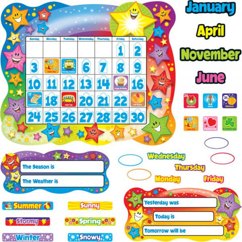 TREND Star Calendar Bulletin Board Set, Stars, 31 1/2" x 26"