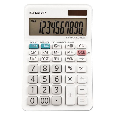 Sharp EL-330WB Desktop Calculator, 10-Digit LCD