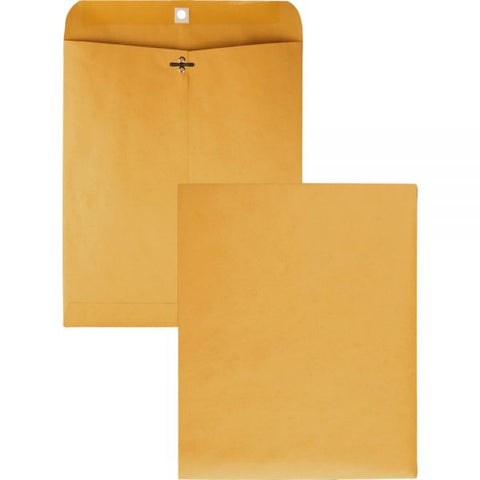 Quality Park Clasp Envelope, 28 lb Bond Weight Kraft, #95, Square Flap, Clasp/Gummed Closure, 10 x 12, Brown Kraft, 100/Box