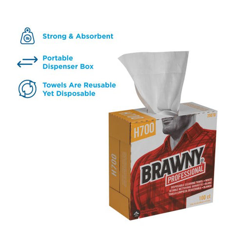 Georgia Pacific Brawny Professional Medium Weight HEF Shop Towels, 9 1/10 x 16 1/2, 100/Box