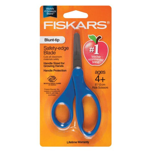 Fiskars Children's Safety Scissors, Assorted Colors, Blunt, 5 in. Length, 1-3/4 in. Cut