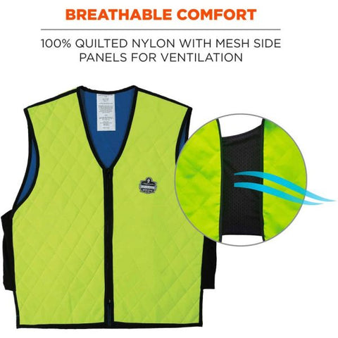 Ergodyne Chill-Its Evaporative Cooling Vest Large Size - Polymer, Nylon - 1 / Carton - Lime