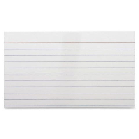 Business Source 3" x 5" Ruled Index Cards 3" x 5" - Ruled - White - 100/ Pack