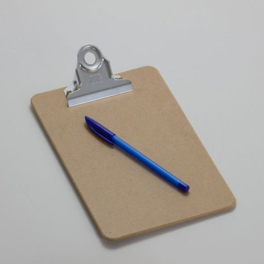 OIC 6" x 9" Memo Wood Clipboard 6" x 9" Actual Board Size - Sturdy Spring Clip - 1" Clip Capacity - Hardboard - Brown - 1 Each - For Use With 5" x 8" Pads/Papers