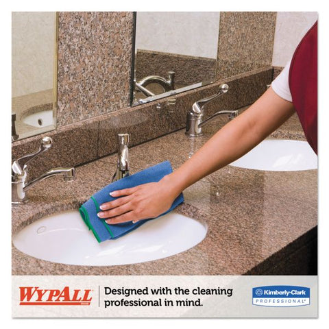 WypAll Microfiber Cloths, Reusable, 15.75 x 15.75, Blue, 24/Carton