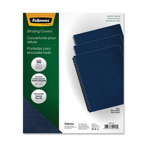 Fellowes Executive Leather-Like Presentation Cover, Navy, 11.25 x 8.75, Unpunched, 50/Pack