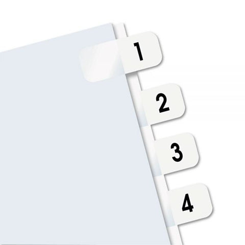 Redi-Tag Legal Index Tabs, Preprinted Numeric: 1 to 10, 1/12-Cut, White, 0.44" Wide, 104/Pack