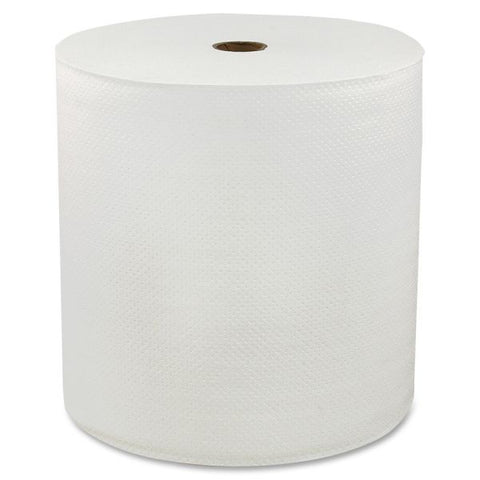 Genuine Joe Hardwound Paper Towel Rolls, 7" x 850 ft, 1 Ply, White, 6 Rolls/ Carton 7" x 850 ft - 1 Ply - White - 6 Rolls/ Carton