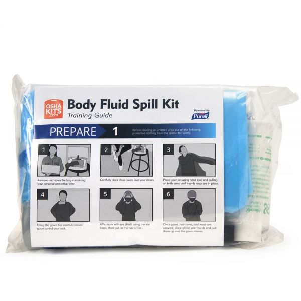 Purell Body Fluid Spill Kit Refill for Clam Shell Carrier