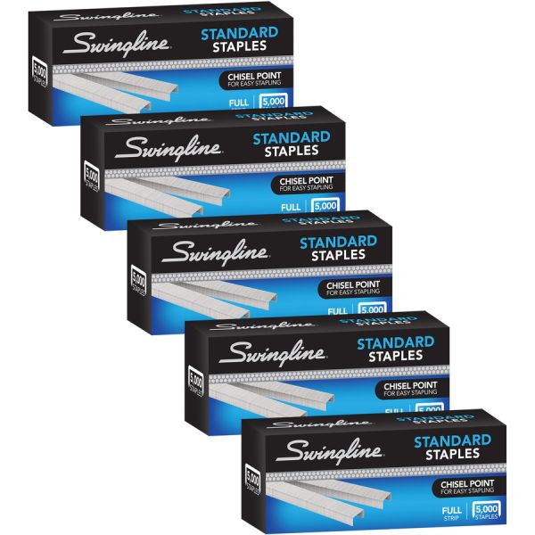 Swingline Staples Standard - 1/4" - for Paper - Chisel Point, Durable25000 / Pack