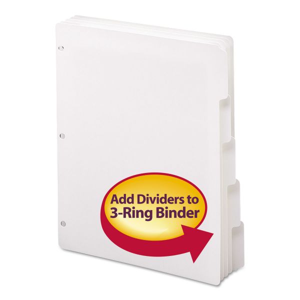 Smead Three-Ring Binder Index Divider, 5-Tab, White Tab, Letter, 20 Sets