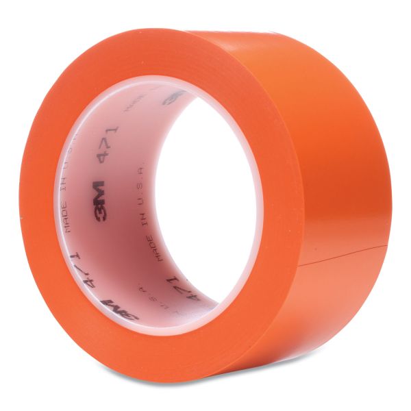 3M Vinyl Floor Marking Tape 471, 2" x 36 yds, Orange