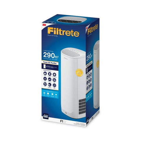 Filtrete Tower Room Air Purifier for Large Room, 290 sq ft Room Capacity, White