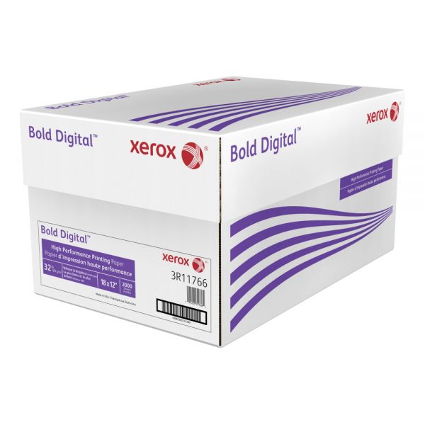 Xerox Bold Digital Printing Paper, Tabloid Extra Size (12" x 18"), 100 (U.S.) Brightness, 32 Lb, White, 500 Sheets Per Ream, Case Of 4 Reams