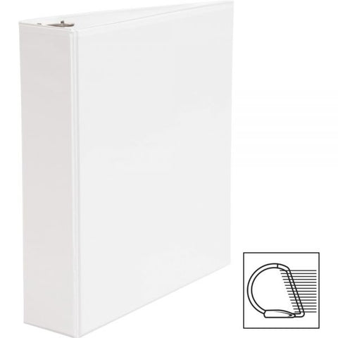 Business Source 2" 3-Ring View Binder, Letter Size, D-Ring, White