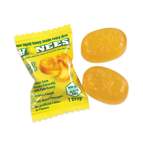 HONEES Cough Drops, Honey-Lemon, 20/Bag, 6 Bags/Box