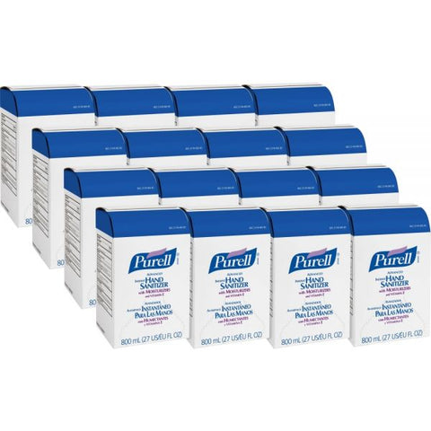 PURELL Advanced Gel Hand Sanitizer, Bag-in-Box, 800 mL Refill, Unscented, 12/Carton