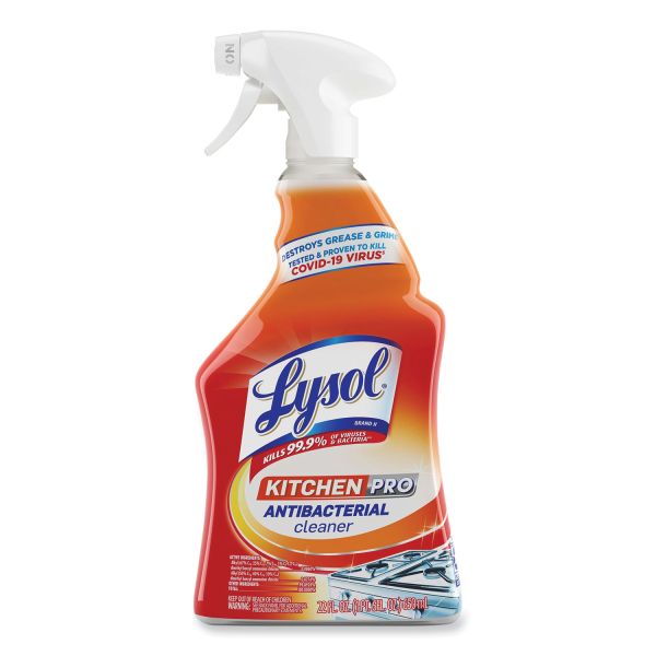 LYSOL Brand Kitchen Pro Antibacterial Cleaner, Citrus Scent, 22 oz Spray Bottle