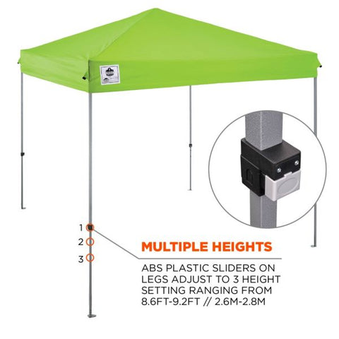 Ergodyne Instant Shelter Canopy Canopy StyleLime - Polyester, Polyurethane - Steel Frame