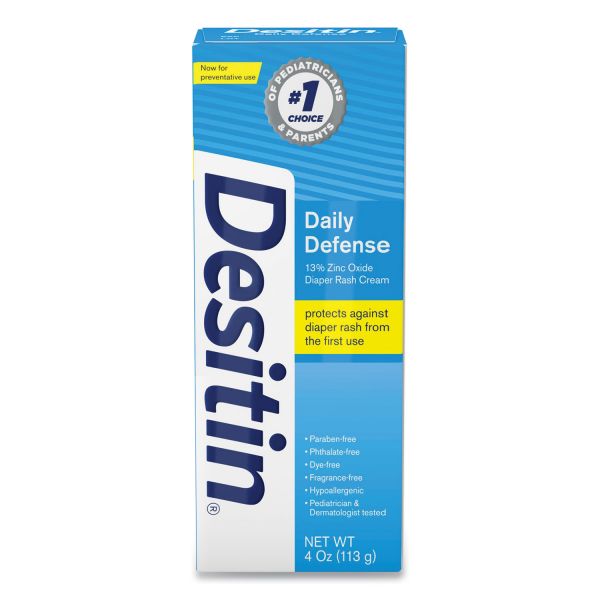 Desitin Daily Defense Baby Diaper Rash Cream with Zinc Oxide, 4 oz Tube