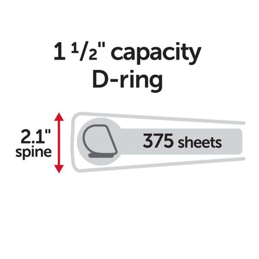 Durable View 3-Ring Binder, 1 1/2" D-Rings, 49% Recycled, Green Letter Size - 1-1/2" D-Ring - 375 Sheet Capacity - Green - 1 Each