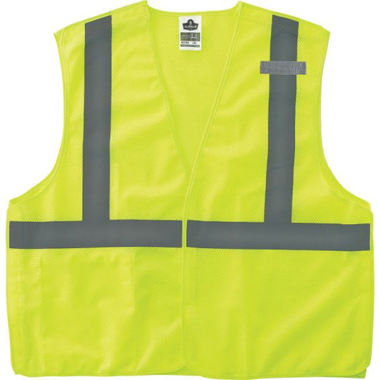 GloWear Lime Econo Breakaway Vest Small/Medium Size - Polyester Mesh - 1 / Carton - Lime