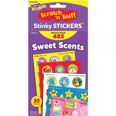 TREND Stinky Stickers Variety Pack, Sweet Scents, Assorted Colors, 483/Pack