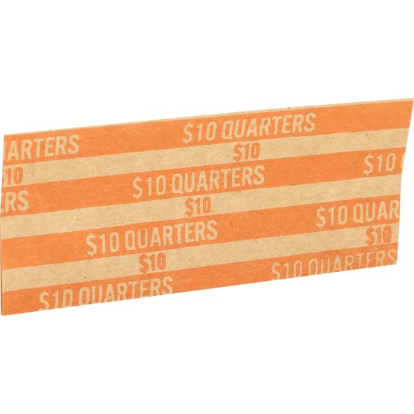 Sparco Flat Quarter Coin Wrappers Kraft - Brown with Orange Print - 1,000/ Carton